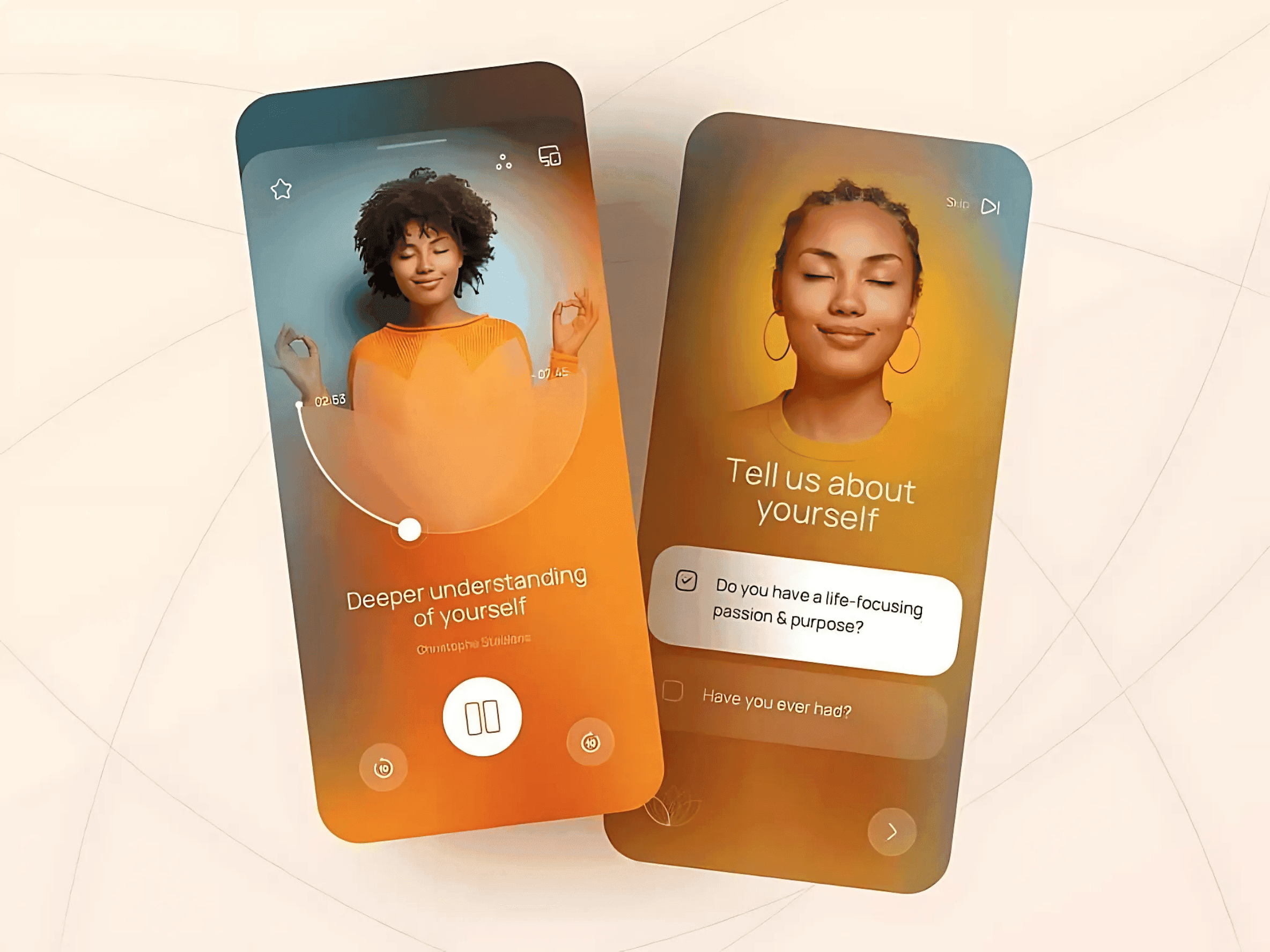 AI-tailored listening app screens
